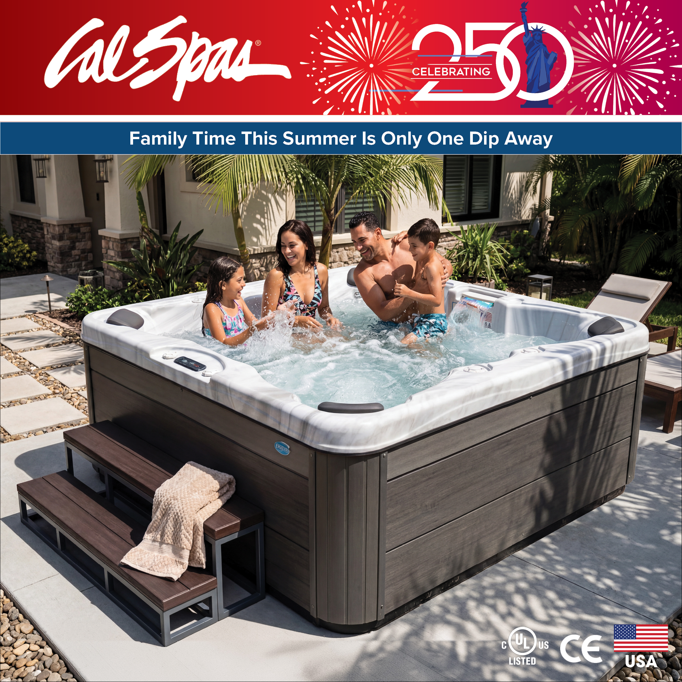 Calspas hot tub being used in a family setting - Ciudad De La Costa